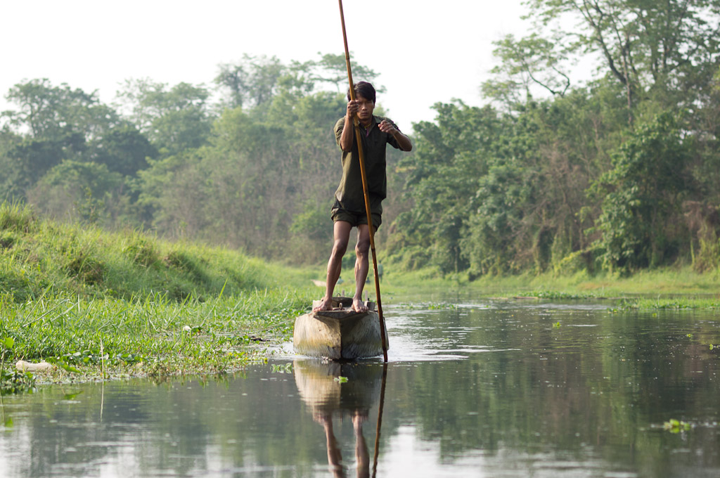гребец с шестом
